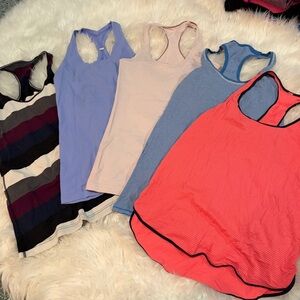 5 lululemon tanks size 8-10